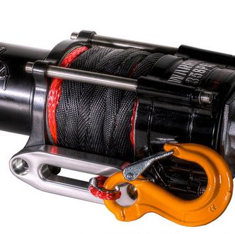 Image showing  12V Electric Warrior Ninja ATV Winch, 3,500 lb. Capacity, 46 ft. ARMORTEK Synthetic Rope, 1/4 in. Cast Iron Clevis Hook