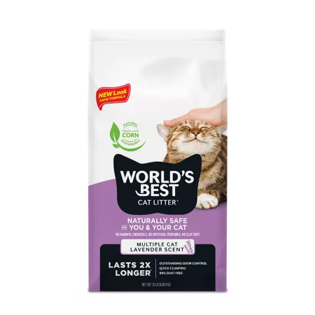 The World's Best Cat Litter Lavender Scented Clumping Litter for Multiple Cats 28 lb Bag Cat Litter