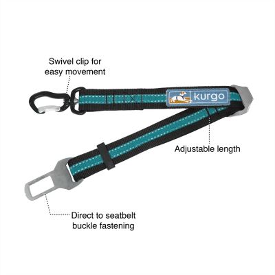 Image showing  Direct to Dog Seatbelt Swivel Tether Coastal Blue