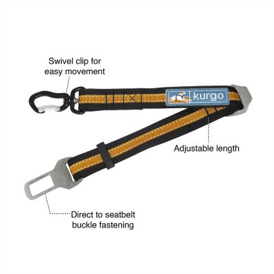 Image showing  Direct to Dog Seatbelt Swivel Tether, Orange