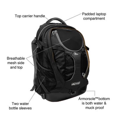 Image showing  G-Train Small Polyester Dog Carrier Backpack for Hiking, Camping or Travel, Black
