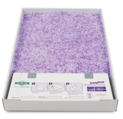 Image showing  Scoop-Free Disposable Crystal Litter Trays, Lavender, 3 pk.
