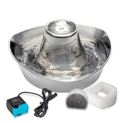 PetSafe Seaside Dishwasher Safe Stainless Steel Pet Water Fountain, 7.5 Cups