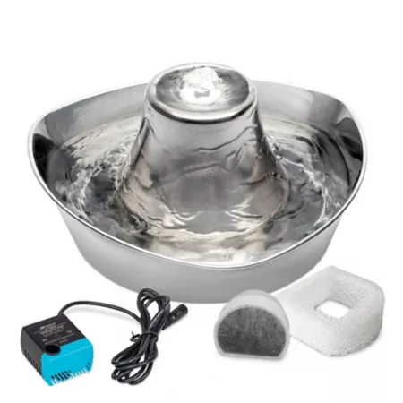 PetSafe Stainless Steel Pet Water Fountain 7.5 Cup Dishwasher Safe Pet Waterers & Fountains