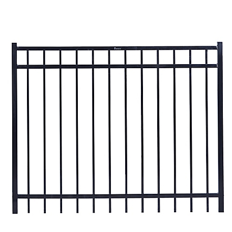 Fortress Building Products 5 ft. x 4 ft. Versai 3-Rail High Steel Fence Gate, Black