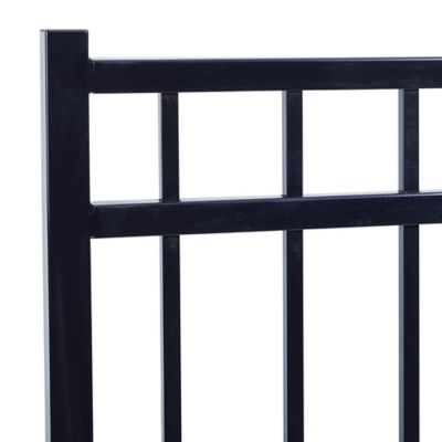 Image showing  5 x 4ft. Versai 3-Rail High Steel Fence Gate, Black