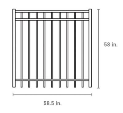 Image showing  5 x 5ft. Versai 3-Rail Steel Fence Gate, Black