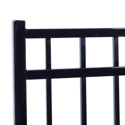 Image showing  5 x 5ft. Versai 3-Rail Steel Fence Gate, Black