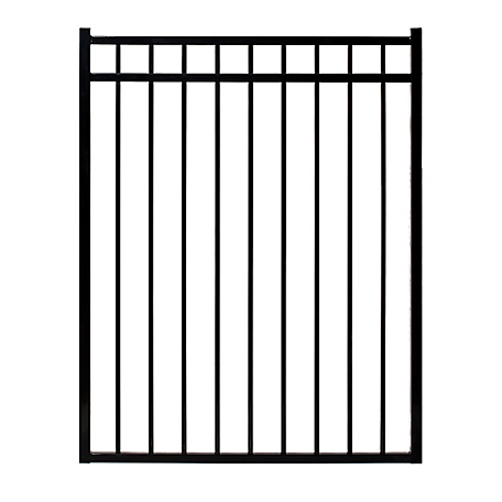 Fortress Building Products 5 ft. x 4.5 ft. Versai 3-Rail Steel Fence Gate, Black