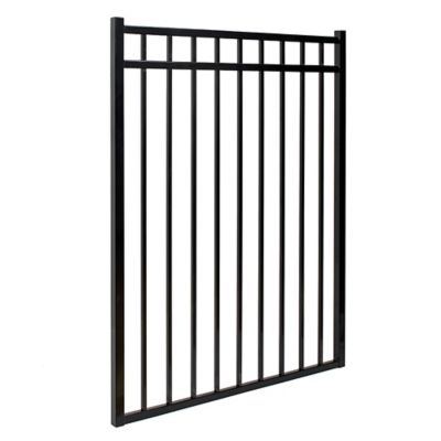 Image showing  5 ft. x 4.5 ft. Versai 3-Rail Steel Fence Gate, Black