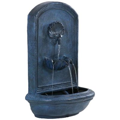 Sunnydaze Decor Seaside Outdoor Wall Water Fountain with Lead Finish, 132396001