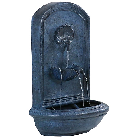 Sunnydaze Decor Seaside Outdoor Wall Water Fountain with Lead Finish, 132396001