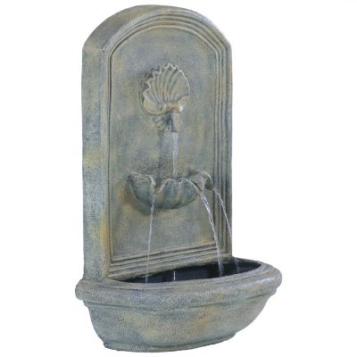 Sunnydaze Decor French Limestone Seaside Outdoor Wall Water Fountain