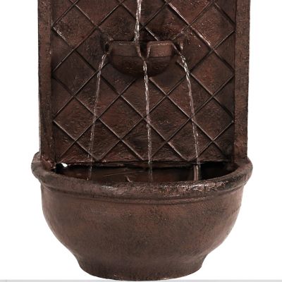 Image showing  27 in. H Electric Polystone Seaside Outdoor Wall-Mount Water Fountain, Bronze Finish, 132397002