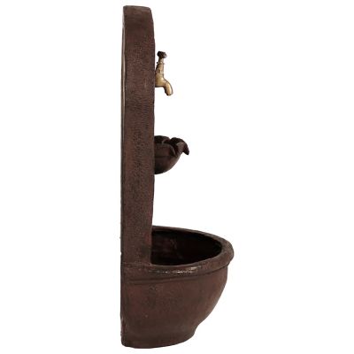 Image showing  26 in. Solar-Powered Messina Outdoor Wall-Mount Water Fountain with Battery Pack , Bronze Finish, 132397002SOD