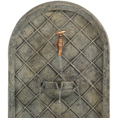 Image showing 3 th Sunnydaze Decor Messina Solar Wall Fountain - 26 in. H - Solar with Battery Backup Feature - Limestone, 132397FLSOD