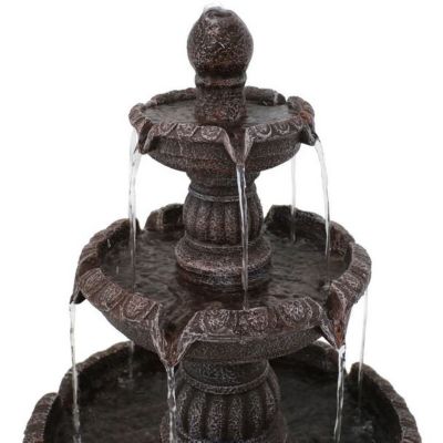 Image showing  49 in. H Electric Fiberglass and Resin 4-Tier Mediterranean Outdoor Water Fountain, 73644-FC