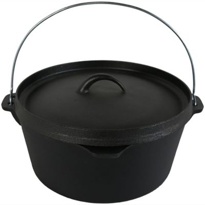 Sunnydaze Decor 8 qt. Cast-Iron Pre-Seasoned Deep Dutch Oven