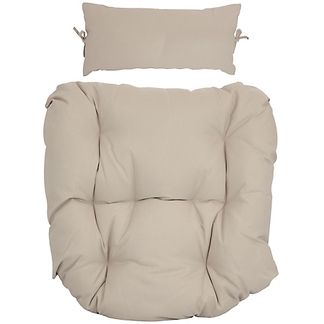 Sunnydaze Decor Replacement Danielle Egg Chair Cushion and Headrest Pillow Set - Beige