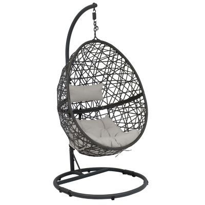 Sunnydaze Decor Caroline Hanging Egg Chair with Stand, 265 lb. Capacity