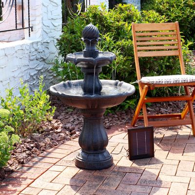 Image showing  35 in. Outdoor Solar Fountain with Battery Backup