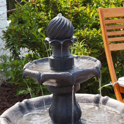 Image showing 5 th Sunnydaze Decor 35 in. Outdoor Solar Fountain with Battery Backup