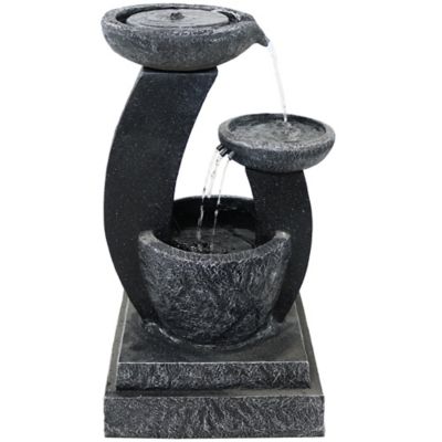 Sunnydaze Decor Modern Cascading Bowls Solar Fountain with Battery Backup, AMP-F913B I love this fountain