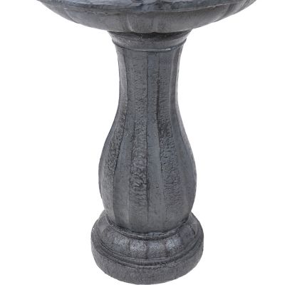 Image showing  46 in. 2-Tier Outdoor Pineapple Solar Water Fountain with Battery Backup, Black