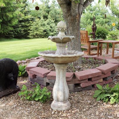 Image showing  Pineapple Solar Water Fountain with Battery Backup, Earth