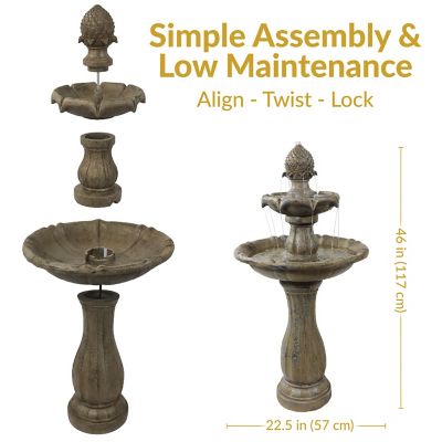 Image showing  Pineapple Solar Water Fountain with Battery Backup, Earth