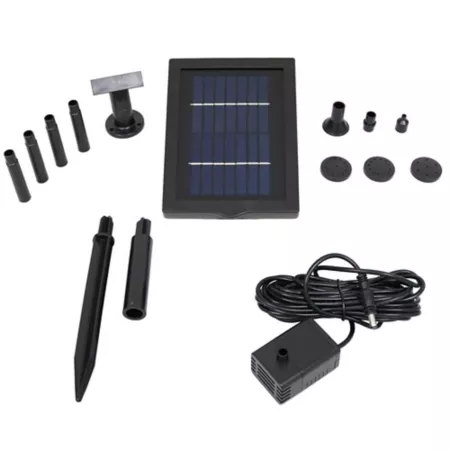 Sunnydaze Decor Solar Pump and Water Fountain Kit with Solar Panels with Spray Heads AMP-P001B1 Pump Parts & Accessories