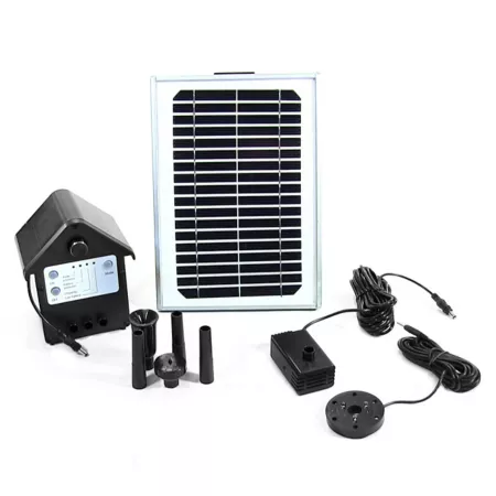 Sunnydaze Decor 65 GPH 78 inch Outdoor Solar Powered Water Pump and Panel Kit with Battery and LED Light Pump Parts & Accessories