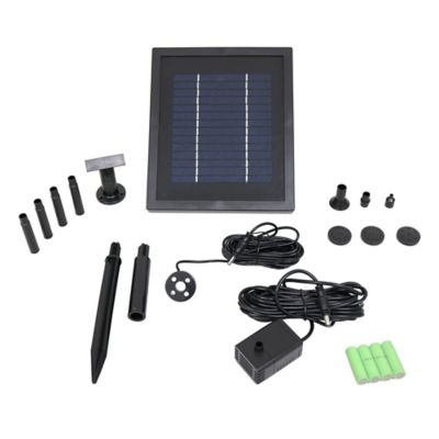 Sunnydaze Decor Solar Pump and Panel LED Lift Water Fountain Kit with Battery, AMP-P022C