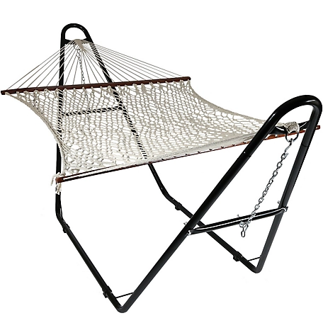 Sunnydaze Decor Quilted Fabric Hammock with Universal Stand