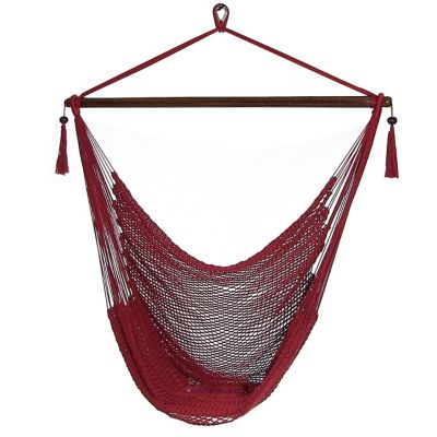 Image showing  Caribbean Extra Large Hammock Chair with Adjustable Stand, Red