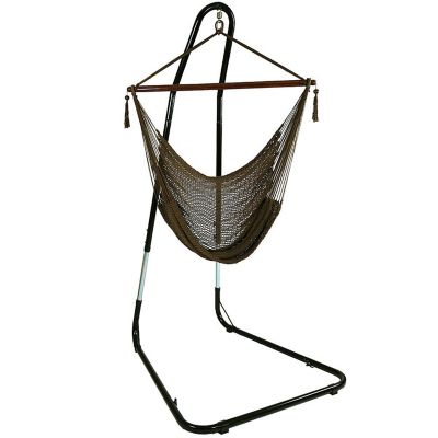 Sunnydaze Decor Caribbean Extra Large Hammock Chair with Adjustable Stand, Mocha