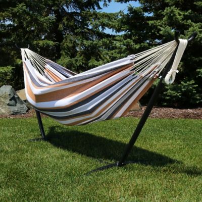 Image showing  100 in. x 40 in. Calming Desert Brazilian Hammock with Stand, Calming Desert