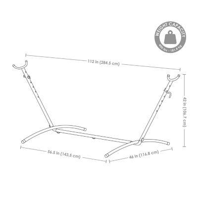 Image showing  100 in. Indoor/Outdoor Portable Brazilian Double Hammock, Stand & Carrying Pouch, 400 lb. Capacity, Beach Oasis