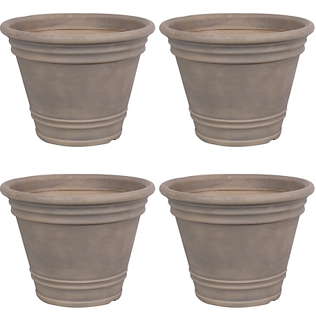 Sunnydaze Decor Resin Franklin Outdoor Flower Pot Planters, 20 in., 4-Pack