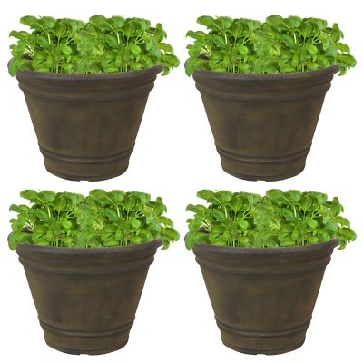Sunnydaze Decor Resin Franklin Outdoor Flower Pot Planter, 20 in., Sable, 4-Pack My area of the world is just starting to get warm enough to plant/leave plants outside/transplant plants etc, so this will come in handy for the 2 plants we've previously had indoors during the colder months