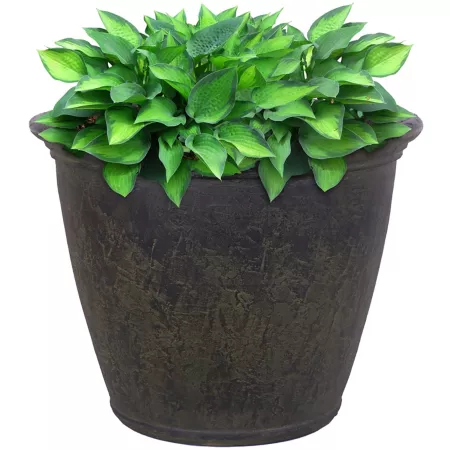 Sunnydaze Decor Anjelica Shatterproof Double Walled UV Resistant Polyresin Outdoor Planter - 24" D - Sand Planters