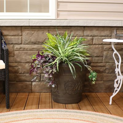Image showing  Arabella Polyresin Outdoor Flower Pot Planter - Sable