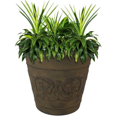 Image showing 7 th Sunnydaze Decor Arabella Polyresin Outdoor Flower Pot Planter - Sable
