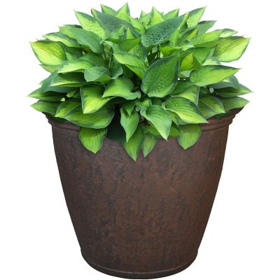 Sunnydaze Decor Resin Anjelica Outdoor Flower Pot Planter, 16 in., Rust