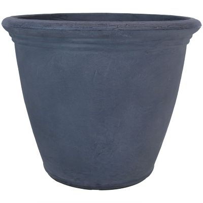 Image showing  Resin Anjelica Outdoor Flower Pot Planter, 20 in., Slate