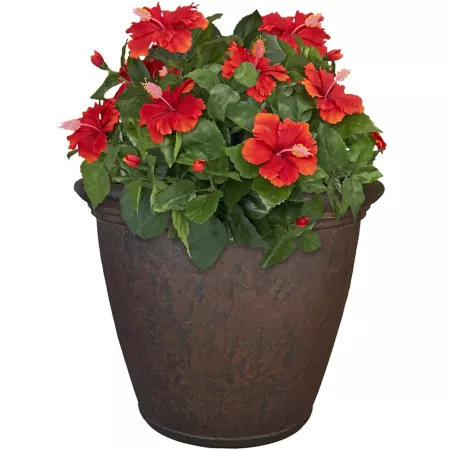 Sunnydaze Decor Anjelica Double Wall Weatherproof Indoor/Outdoor Planter 24 inch Rust Finish Planters