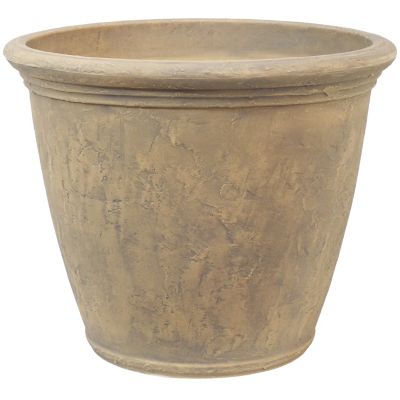Sunnydaze Decor Polyresin Anjelica Outdoor Flower Pot Planter, 24 in., Gray
