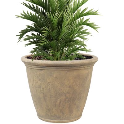 Image showing 6 th Sunnydaze Decor Polyresin Anjelica Outdoor Flower Pot Planter, 24 in., Gray