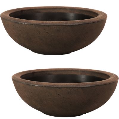 Sunnydaze Decor Indoor/Outdoor Weather-Resistant Double-Walled Percival Flower Pot Planter - 20.75 in. - Sable Finish - 2pk