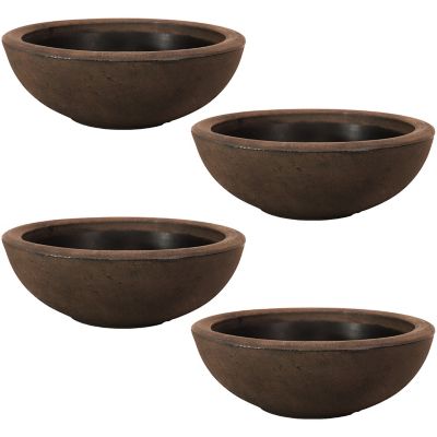 Sunnydaze Decor Indoor/Outdoor Weather-Resistant Double-Walled Percival Flower Pot Planter - 20.75 in. - Sable Finish - 4pk